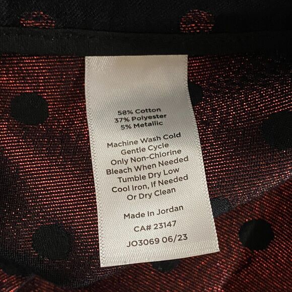 Talbots 2023 Kick Crop Pants Red Metallic Holiday Dot Side Zip Women's Size 6 - Picture 4 of 6